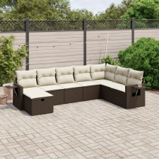 vidaXL 8-részes barna polyrattan kerti ülőgarnitúra párnákkal kerti bútor
