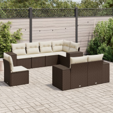 vidaXL 8 részes barna polyrattan kerti ülőgarnitúra párnákkal kerti bútor