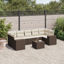 vidaXL 8 részes barna polyrattan kerti ülőgarnitúra párnákkal kerti bútor