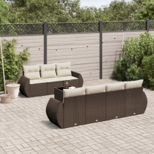 vidaXL 8 részes barna polyrattan kerti ülőgarnitúra párnákkal kerti bútor