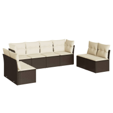 vidaXL 8 részes barna polyrattan kerti ülőgarnitúra párnákkal (3217453) kerti bútor