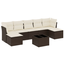 vidaXL 8 részes barna polyrattan kerti ülőgarnitúra párnákkal (3218043) kerti bútor