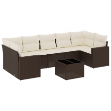 vidaXL 8 részes barna polyrattan kerti ülőgarnitúra párnákkal (3218733) kerti bútor