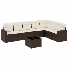 vidaXL 8 részes barna polyrattan kerti ülőgarnitúra párnákkal (3219053) kerti bútor