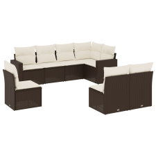vidaXL 8 részes barna polyrattan kerti ülőgarnitúra párnákkal (3251410) kerti bútor