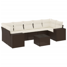 vidaXL 8 részes barna polyrattan kerti ülőgarnitúra párnákkal (3254680) kerti bútor