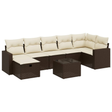 vidaXL 8 részes barna polyrattan kerti ülőgarnitúra párnákkal (3263519) kerti bútor
