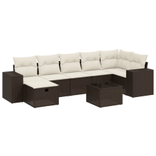 vidaXL 8 részes barna polyrattan kerti ülőgarnitúra párnákkal (3264449) kerti bútor
