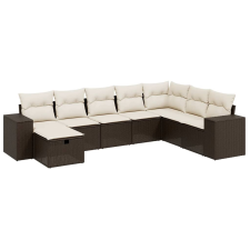 vidaXL 8 részes barna polyrattan kerti ülőgarnitúra párnákkal (3264519) kerti bútor