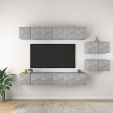 vidaXL 8 részes betonszürke forgácslap TV-szekrényszett bútor
