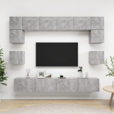 vidaXL 8 részes betonszürke forgácslap TV-szekrényszett bútor