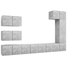 vidaXL 8 részes betonszürke forgácslap TV-szekrényszett (3079136) bútor