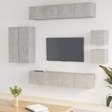 vidaXL 8 részes betonszürke szerelt fa TV-szekrényszett bútor