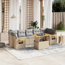 vidaXL 8 részes bézs polyrattan kerti ülőgarnitúra párnával kerti bútor