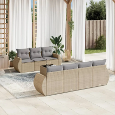 vidaXL 8 részes bézs polyrattan kerti ülőgarnitúra párnával kerti bútor
