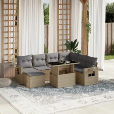 vidaXL 8 részes bézs polyrattan kerti ülőgarnitúra párnával kerti bútor