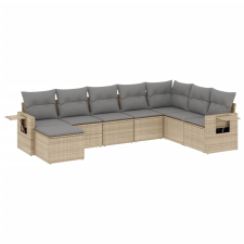 vidaXL 8 részes bézs polyrattan kerti ülőgarnitúra párnával (3220558) kerti bútor