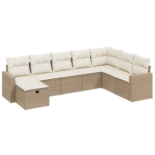vidaXL 8 részes bézs polyrattan kerti ülőgarnitúra párnával (3263584) kerti bútor
