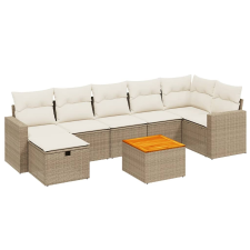 vidaXL 8 részes bézs polyrattan kerti ülőgarnitúra párnával (3264845) kerti bútor