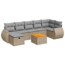 vidaXL 8 részes bézs polyrattan kerti ülőgarnitúra párnával (3325853) kerti bútor