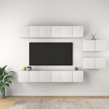 vidaXL 8 részes fehér forgácslap TV-szekrényszett bútor