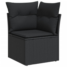 vidaXL 8 részes fekete polyrattan kerti ülőgarnitúra párnákkal (3226643) kerti bútor