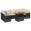vidaXL 8 részes fekete polyrattan kerti ülőgarnitúra párnákkal (3327122)