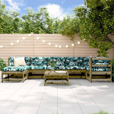 vidaXL 8 részes impregnált fenyőfa kerti ülőgarnitúra párnával kerti bútor