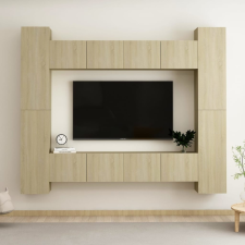 vidaXL 8 részes sonoma-tölgyszínű forgácslap TV-szekrényszett bútor