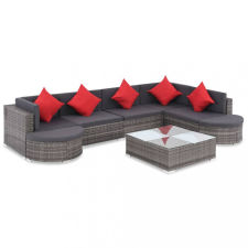 vidaXL 8-részes szürke polyrattan kerti bútorszett párnákkal kerti bútor