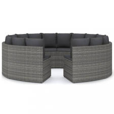 vidaXL 8 részes szürke polyrattan kerti kanapészett párnákkal kerti bútor