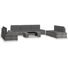 vidaXL 8 részes szürke polyrattan kerti ülőgarnitúra kerti bútor