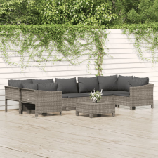 vidaXL 8 részes szürke polyrattan kerti ülőgarnitúra párnákkal kerti bútor
