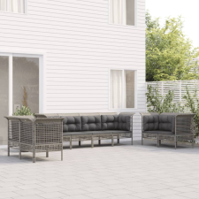 vidaXL 8 részes szürke polyrattan kerti ülőgarnitúra párnákkal kerti bútor