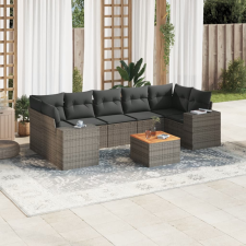 vidaXL 8-részes szürke polyrattan kerti ülőgarnitúra párnákkal kerti bútor