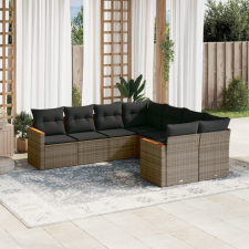 vidaXL 8-részes szürke polyrattan kerti ülőgarnitúra párnákkal kerti bútor