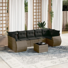 vidaXL 8-részes szürke polyrattan kerti ülőgarnitúra párnákkal kerti bútor