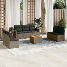 vidaXL 8-részes szürke polyrattan kerti ülőgarnitúra párnákkal kerti bútor
