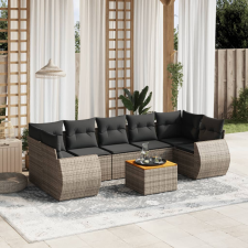 vidaXL 8-részes szürke polyrattan kerti ülőgarnitúra párnákkal kerti bútor
