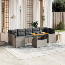 vidaXL 8 részes szürke polyrattan kerti ülőgarnitúra párnákkal kerti bútor