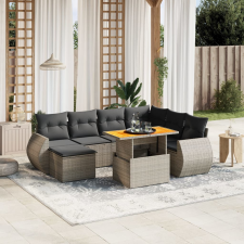 vidaXL 8 részes szürke polyrattan kerti ülőgarnitúra párnákkal kerti bútor