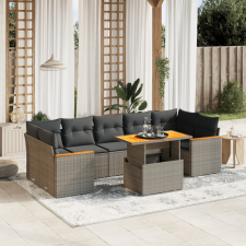 vidaXL 8 részes szürke polyrattan kerti ülőgarnitúra párnákkal kerti bútor