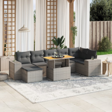 vidaXL 8 részes szürke polyrattan kerti ülőgarnitúra párnákkal kerti bútor