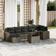 vidaXL 8 részes szürke polyrattan kerti ülőgarnitúra párnákkal kerti bútor