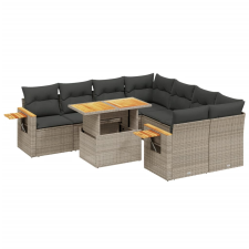 vidaXL 8 részes szürke polyrattan kerti ülőgarnitúra párnákkal kerti bútor