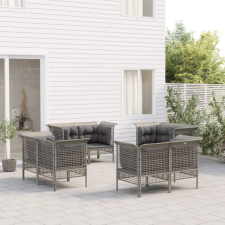 vidaXL 8 részes szürke polyrattan kerti ülőgarnitúra párnákkal kerti bútor