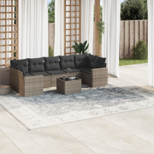 vidaXL 8-részes szürke polyrattan kerti ülőgarnitúra párnákkal kerti bútor