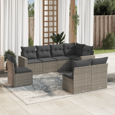 vidaXL 8-részes szürke polyrattan kerti ülőgarnitúra párnákkal kerti bútor