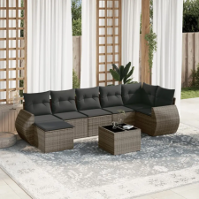vidaXL 8-részes szürke polyrattan kerti ülőgarnitúra párnákkal kerti bútor