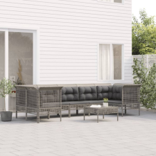 vidaXL 8 részes szürke polyrattan kerti ülőgarnitúra párnákkal kerti bútor
